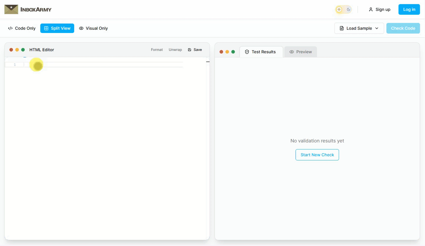 HTML Email Editor Interface
