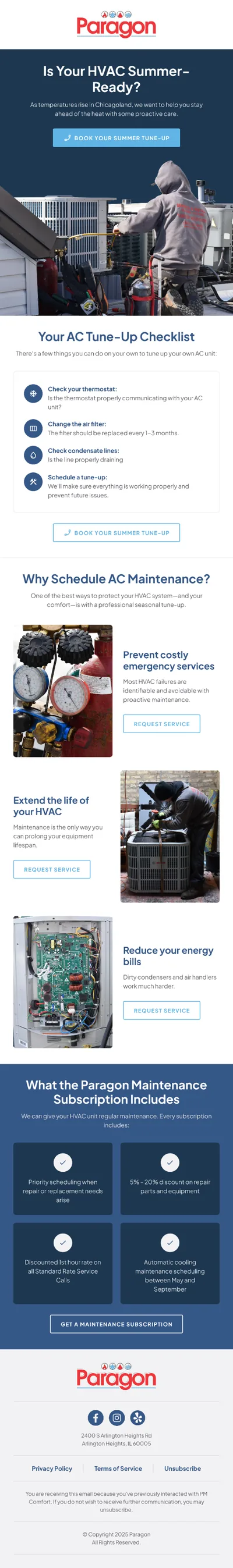Paragon HVAC email design