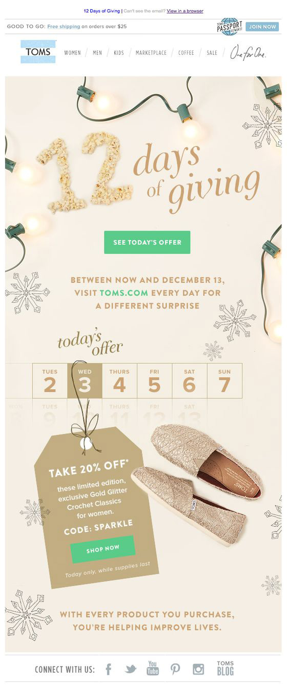 Holiday email inspirations_Toms Holiday email inspirations_Toms