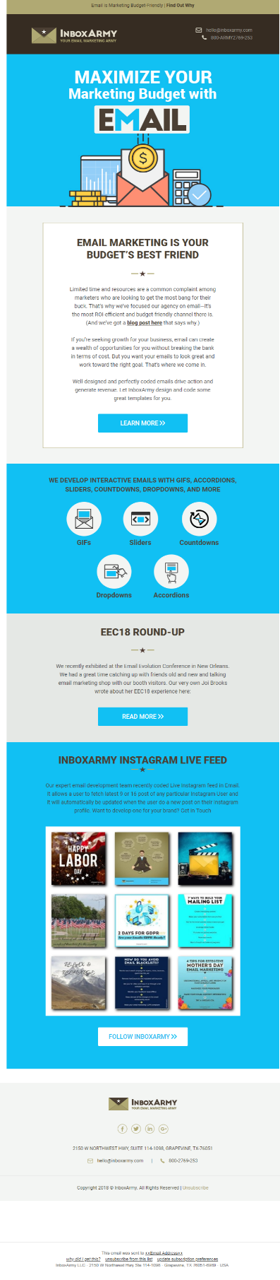 Live Instagram feed in emails Live Instagram feed in emails