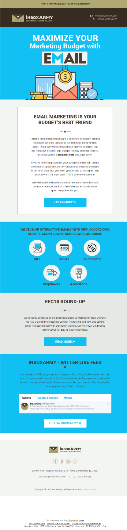 Twitter feed in emails Twitter feed in emails