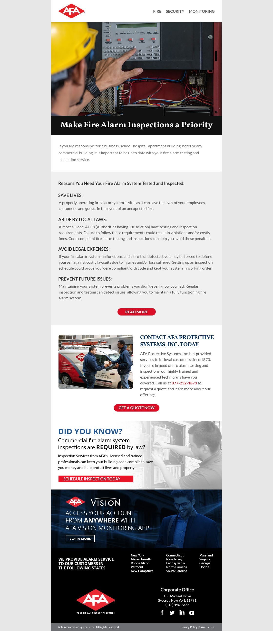Service Business Newsletter Email Campaign — AFA