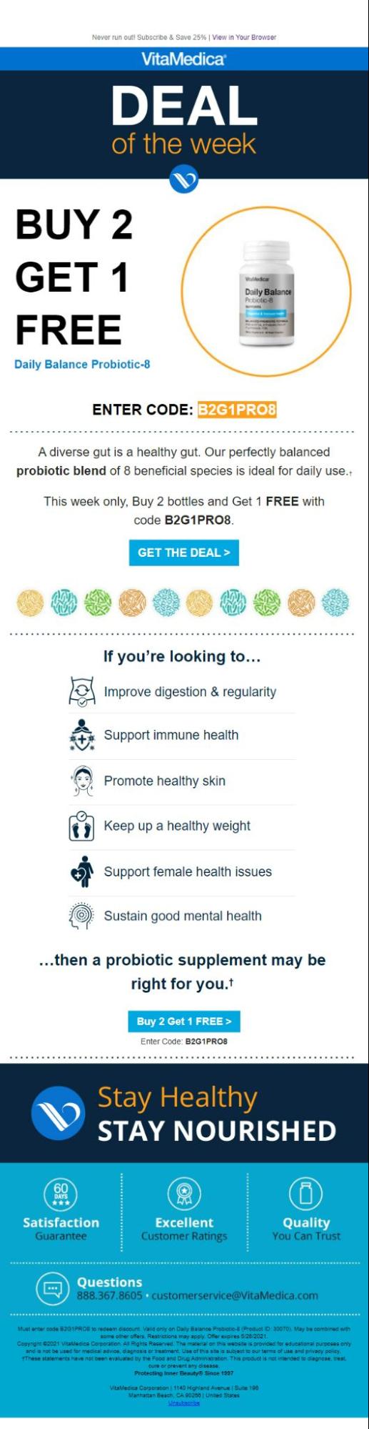 eCommerce Newsletter Email Campaign — Vitamedica