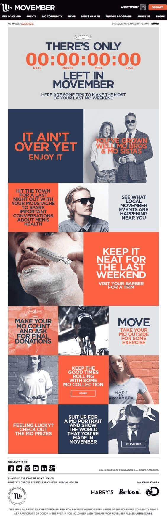 3. Movember’s Moustache Filled Email 3. Movember’s Moustache Filled Email