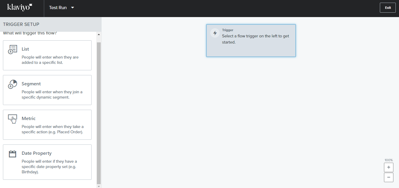 how to choose a trigger in klaviyo