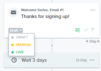 how to update action status in klaviyo flows