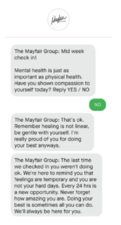 Mayfair Group sms example