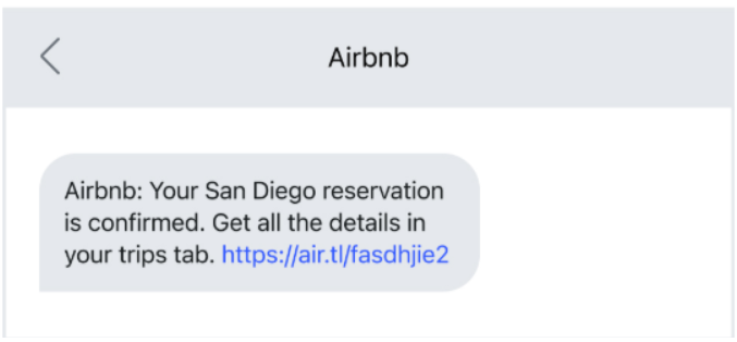 airbnb sms example