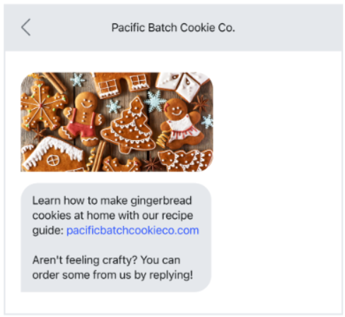 Pacific Bath sms example
