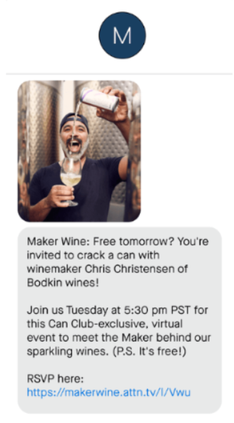 Maker Wine sms example