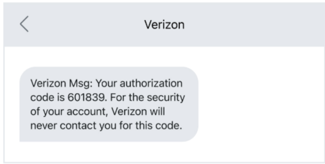 Verizon sms example