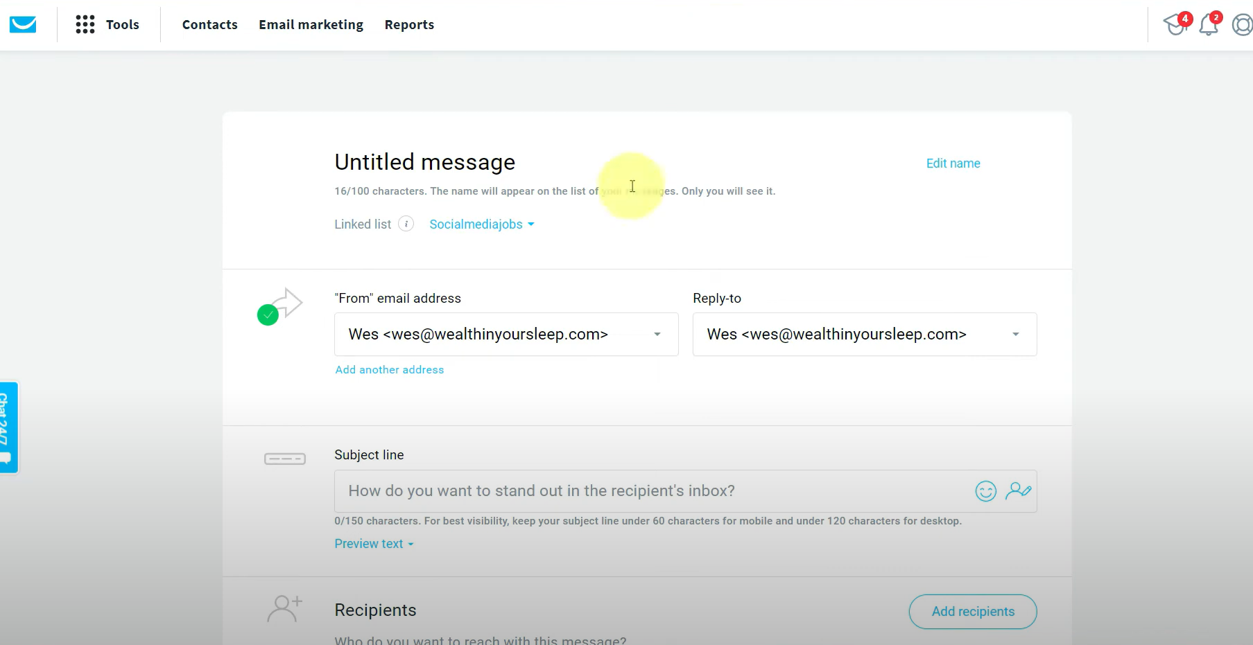 Getresponse email editing