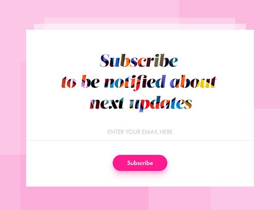 Multi-coloured fonts Newsletter signup form