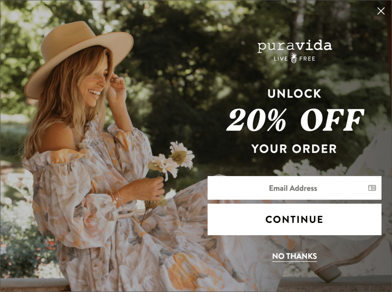 Puravida’s landing page