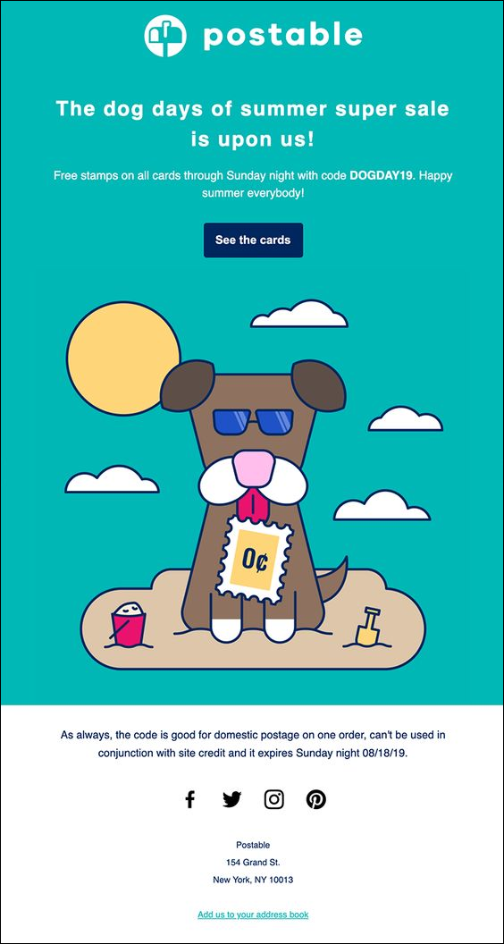 postable email example