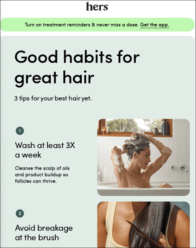 Hers Providing Value On Value email example