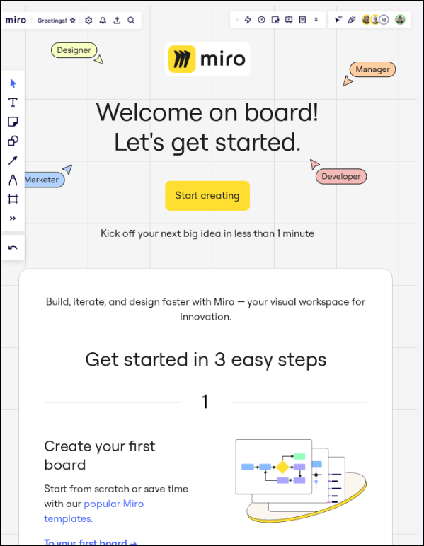 Miro Kickstarter Onboarding Email