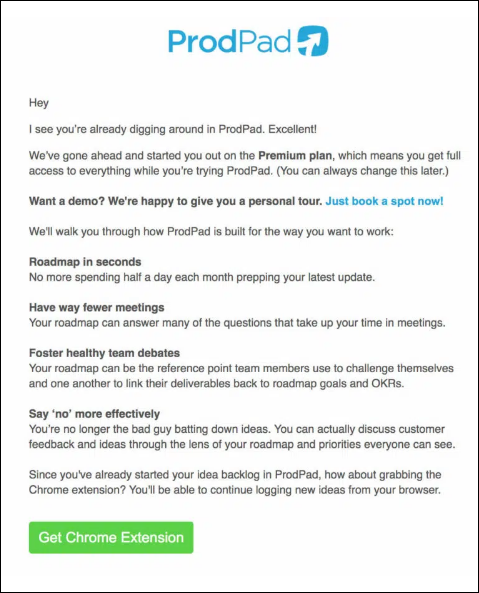 ProdPad Welcome Email Personalization Taken To The Next Level