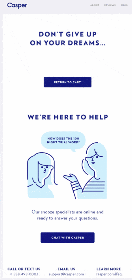 Ecommerce email template from casper