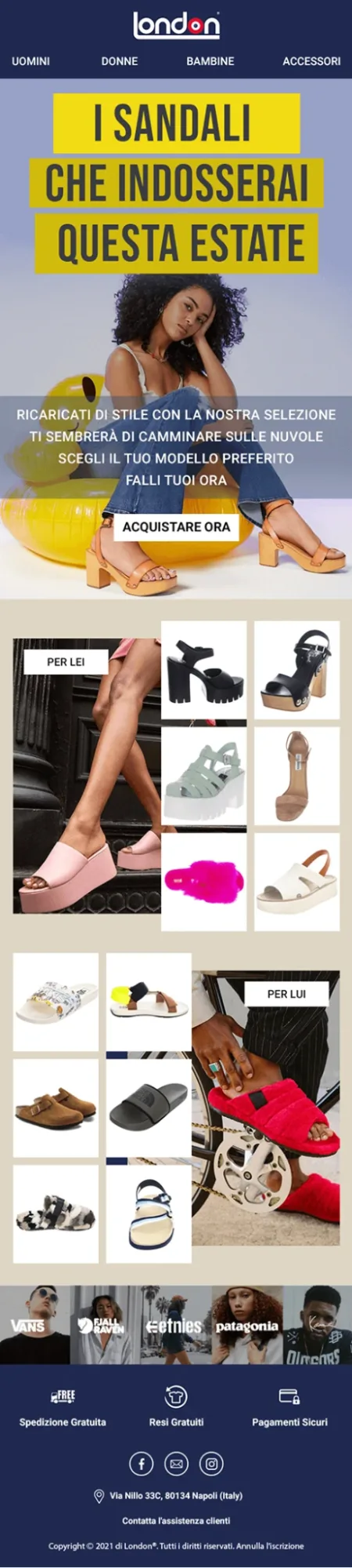 London Store dynamic email campaign example