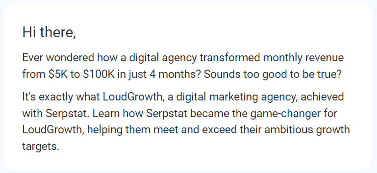 a saas newsletter by serpstat