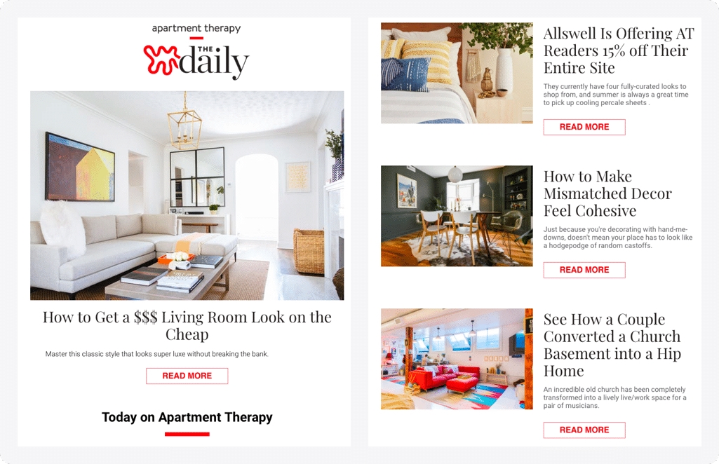 Apartment Therapy a stunning newsletter