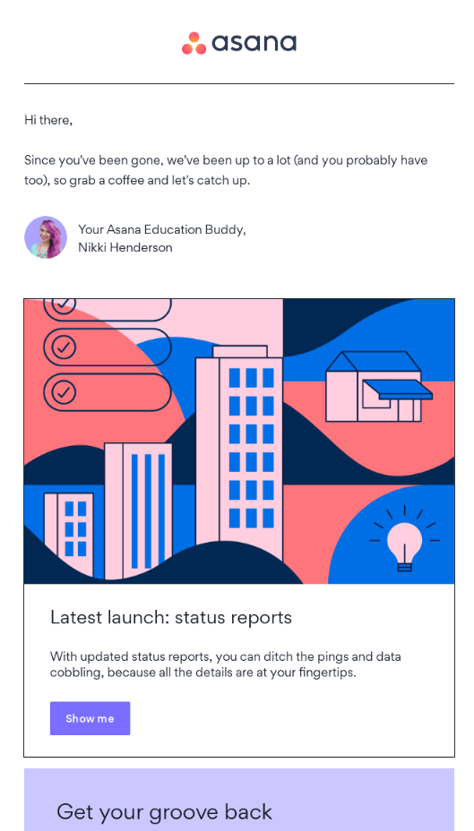 Asana's newsletter