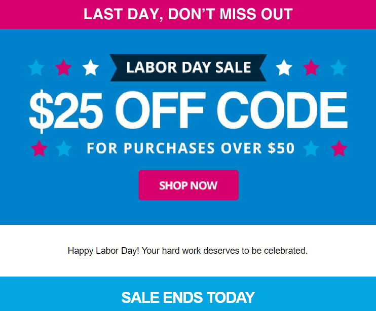 Code Promotion Email Example