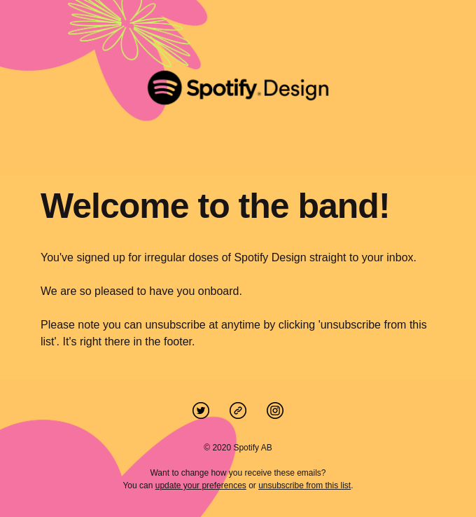 Spotify customized newsletter example