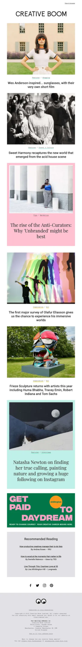 Creative Bloom a prime newsletter