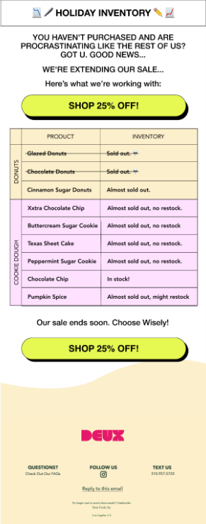 Post Black Friday Email Idea by Deux