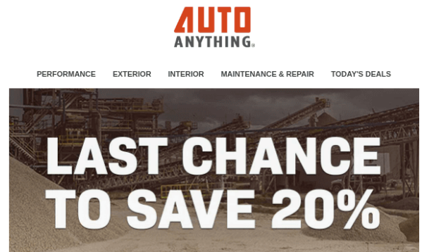 Sale ending reminder email by auto anything