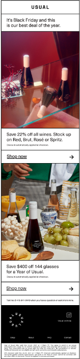 Usual Wines Straight and to the point example