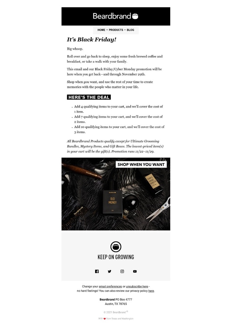 Black Friday deals by Beardbrand