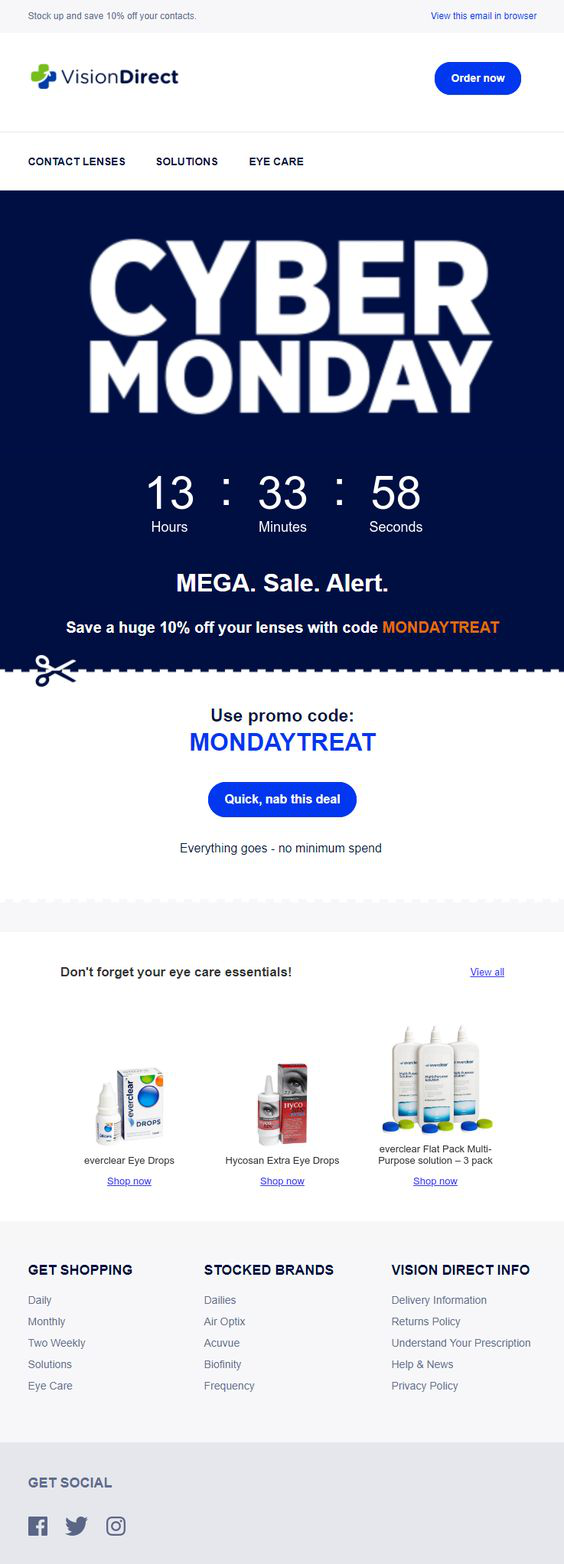 vision direct cyber monday subject line example
