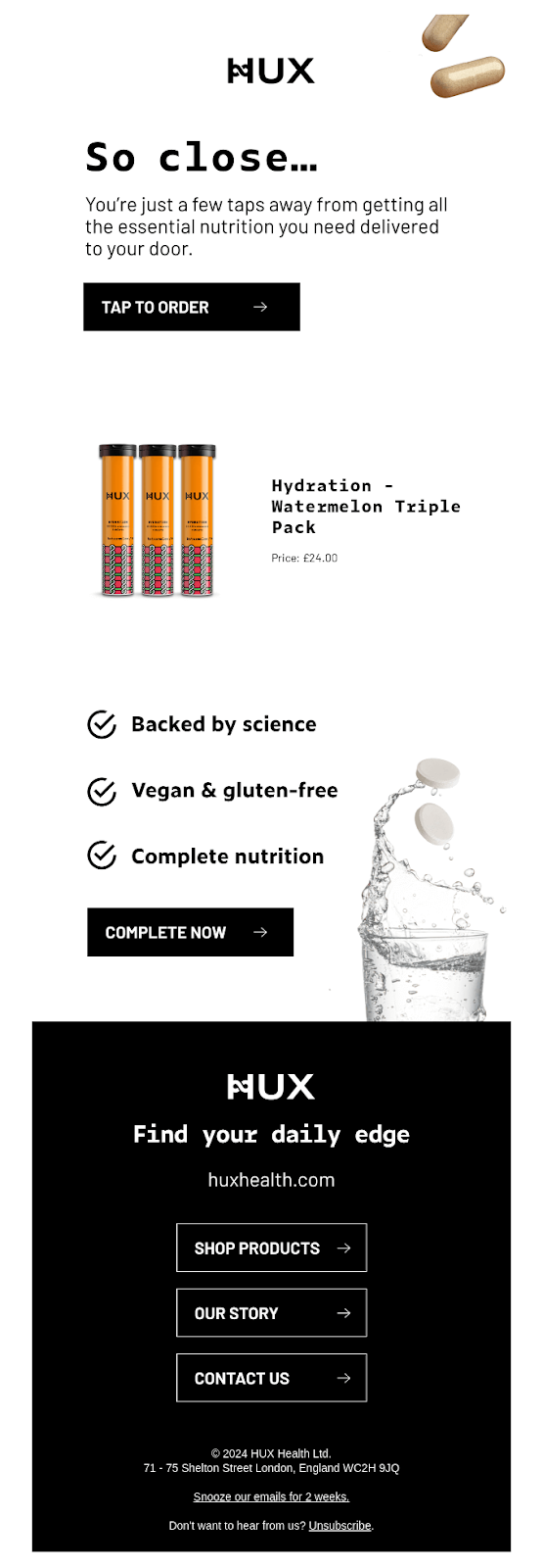 Abandoned cart email by HUX