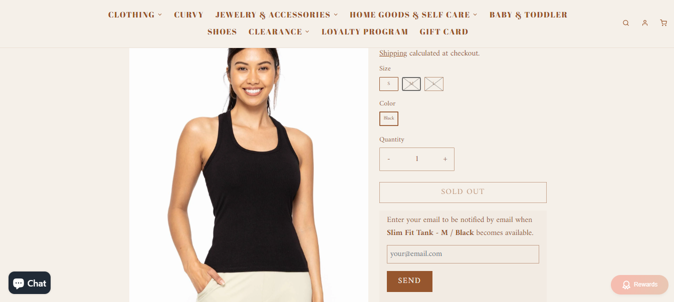 back in stock notification from hers