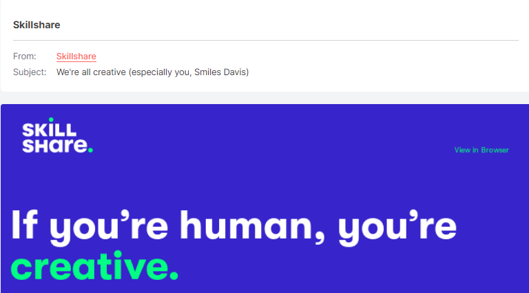 subject line example of ecommerce brand