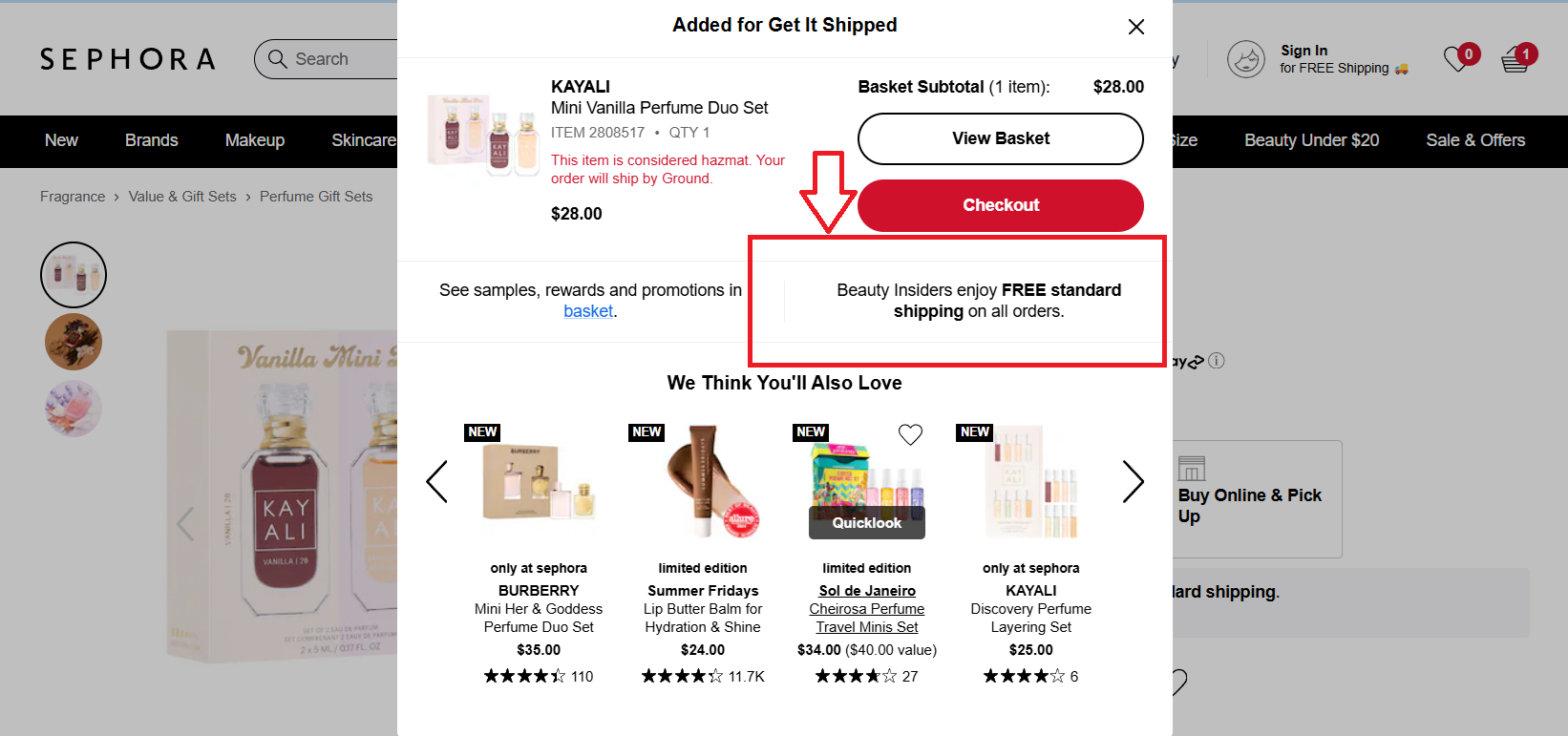 Incentivizing Checkouts from sephora