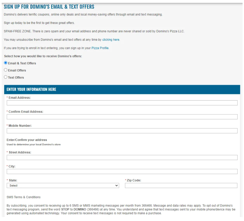 Dominos-sms-marketing