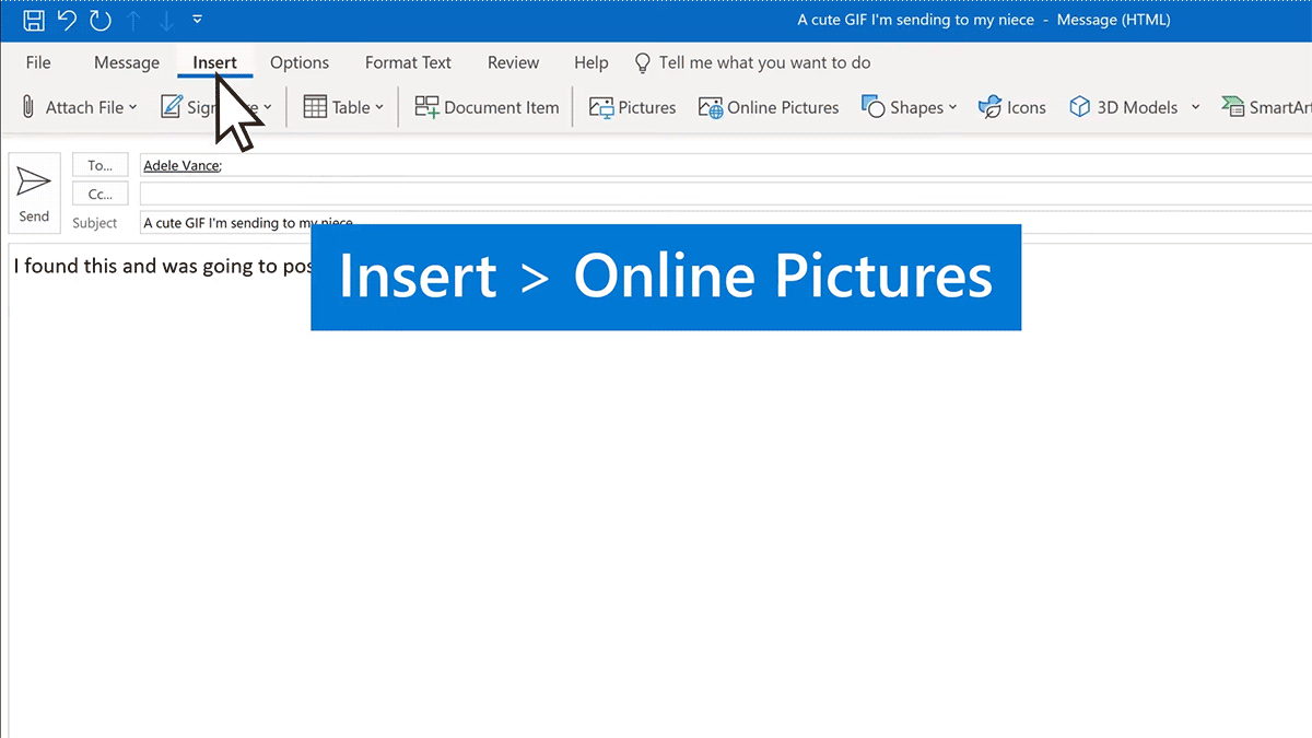 How to Insert a GIF in Outlook 365