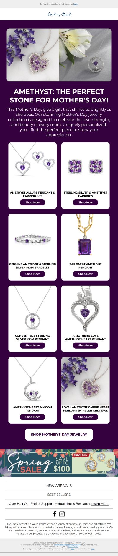 Danbury Mint – Amethyst: The Perfect stone for mother’s day