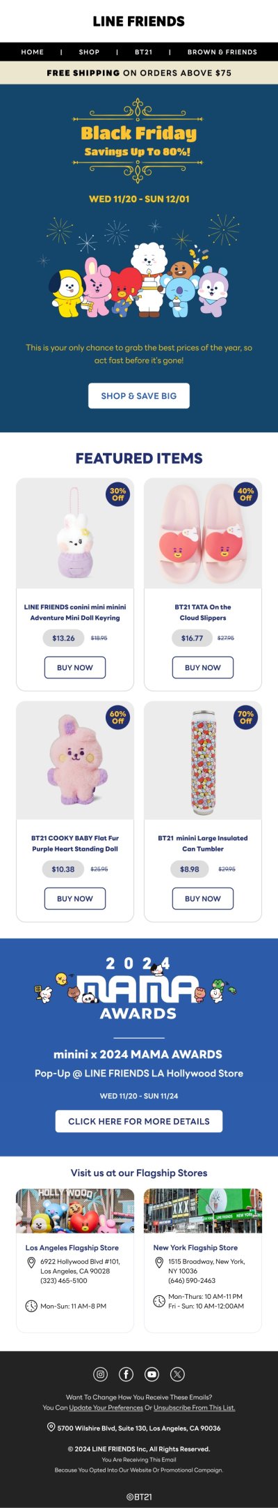 Line Friends – Black Friday saving up to 80%