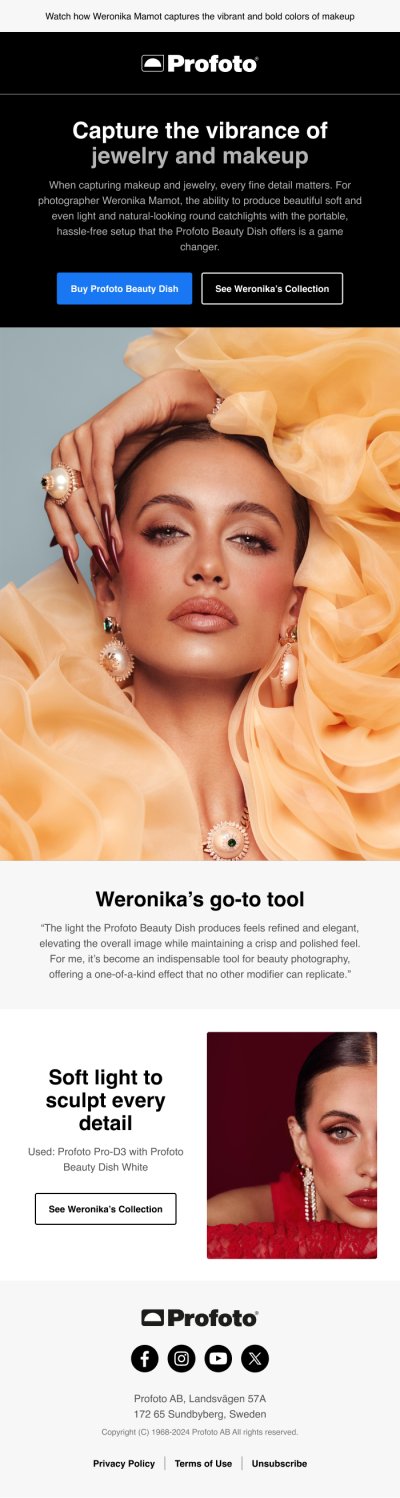 Profoto Capture the vibrance of jawelry and makeup