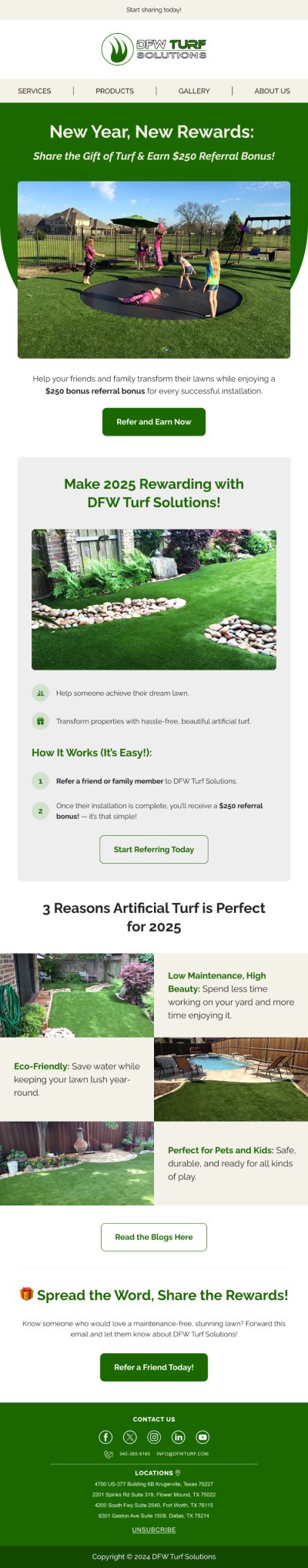 DFW Turf Solution- new year new rewards