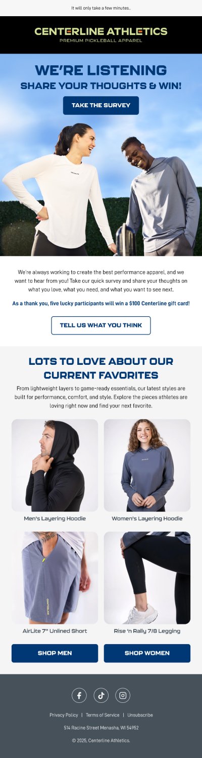CENTERLINE – Take the survey